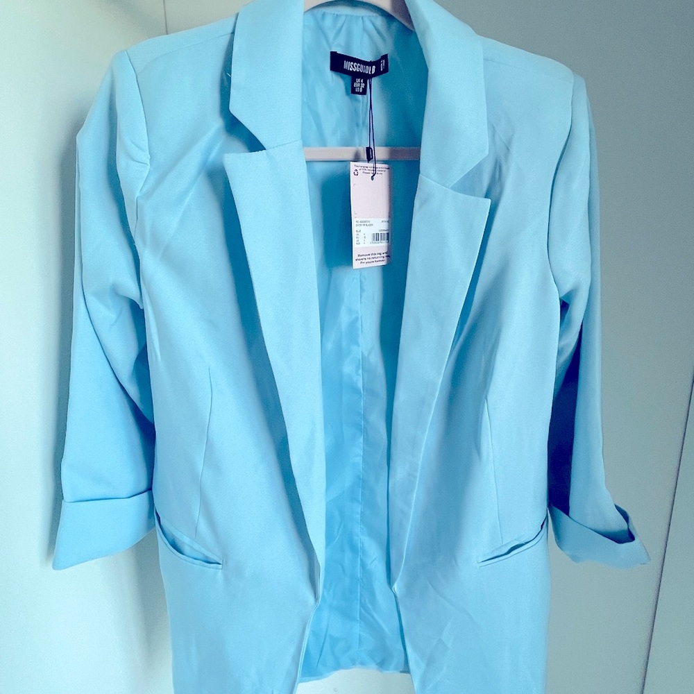 3/4 Sleeve baby blue Blazer
